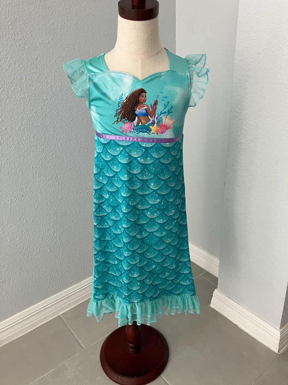 DISNEY Toddler Girls Little Mermaid Nightgown | XS 4-5